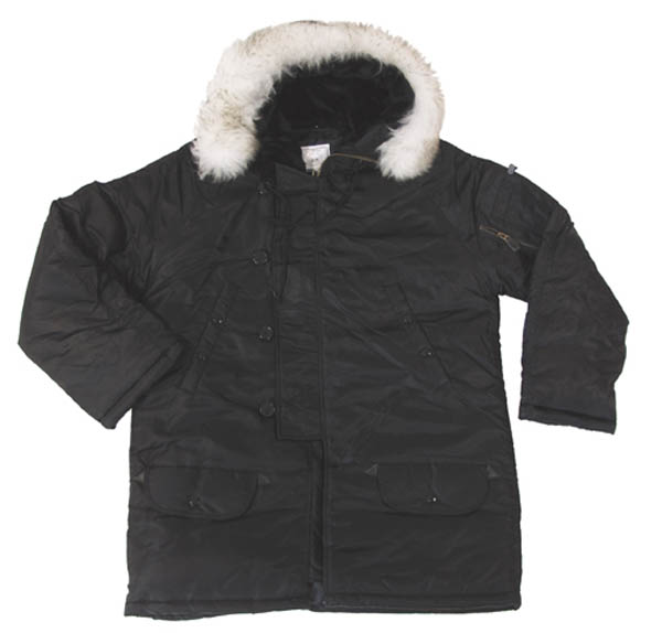 Polarjacke N3B, schwarz, gefttert