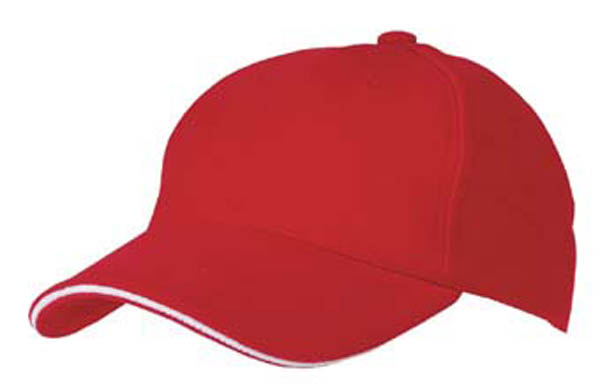 BB Cap, -Sandwich-, rot/weiß