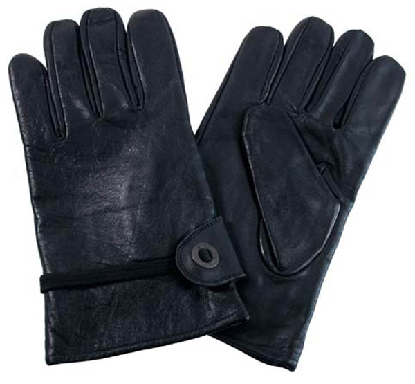 Western-Fingerhandschuh, schwarz, Leder