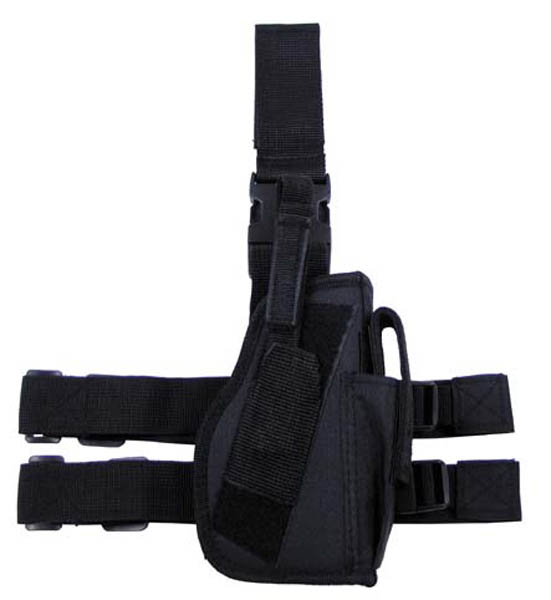 Pistolenbeinholster, rechtes Bein, Nylon, schwarz