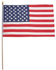 Fahne, USA, Polyester an Holzstiel