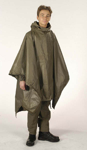 Poncho, Bw oliv gebraucht/rep.