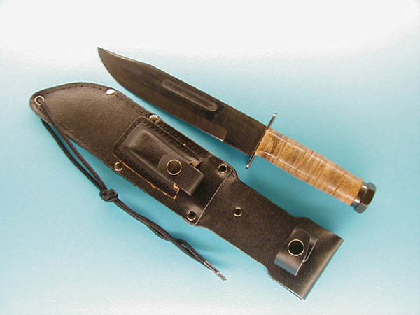 Marinekampfmesser, 7 - Klinge, Ledergriff neu