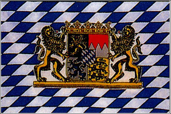 Flagge, Bayern mit Wappen und Lwen neu