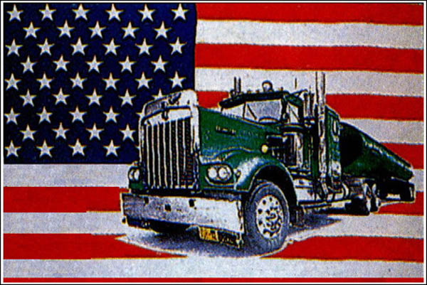 Flagge, U.S.A. mit Truck neu
