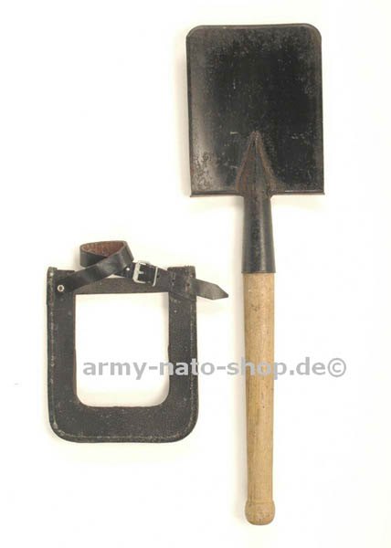 Feldspaten mit Ledertasche, NVA gebraucht