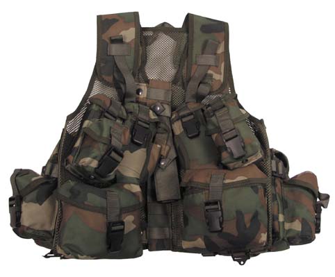 Kan.Tactical Weste,Assorted, Netzeinsatz, woodland