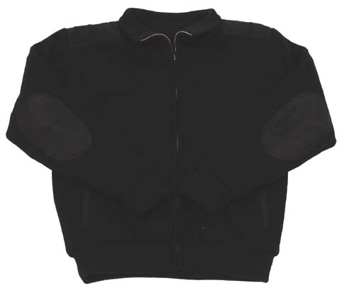 Jäger-Wendejacke, Schulterbes. Fleece-Strick, schwarz