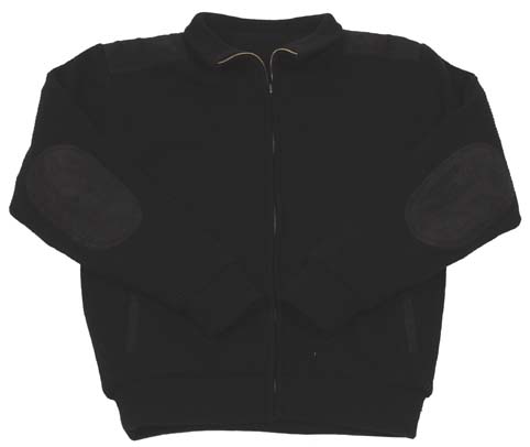 Jger-Wendejacke, Schulterbes. Fleece-Strick, schwarz