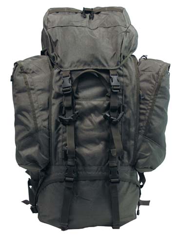 Rucksack, Alpin 110, oliv, 2 abnehmbare Seitentaschen