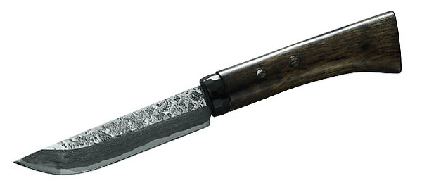 Japanisches Outdoor-Messer, 31 Lagen Damast, Eichenholz-Griff, Scheide aus japanischer Weieiche