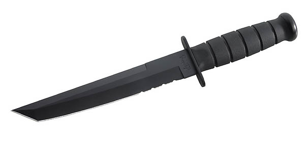 KA-BAR Black Tanto, Stahl 1095, pulverbeschichtet, Kraton-Griff, Kunststoff-Scheide