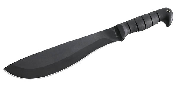 KA-BAR Cutlass-Machete, Stahl 1085, Kraton-Griff, Leder/Cordura-Scheide