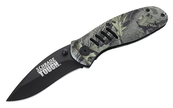 Schrade Einhandmesser ST6C, Stahl 420, Camo-Design, Clip