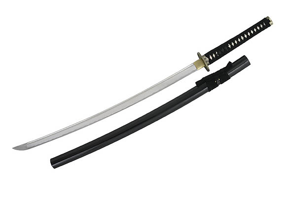 Samurai-Schwert Katana, Carbonstahl, mit Pflegeset, Holzbox