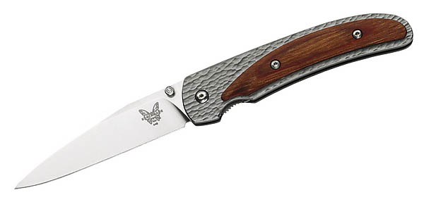 Benchmade Einhandmesser Opportunist, Stahl S30V, Aluminiumheft mit Holzauflagen, Design Warren Osborne