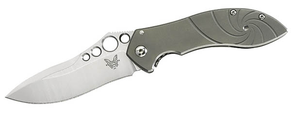 Benchmade Einhandmesser Mini-Skirmish, Stahl S30V, Titanschalen, Grtelclip