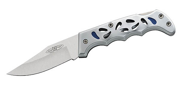 Nieto Taschenmesser, rostfreie Klinge, Alu-Heft silber/blau