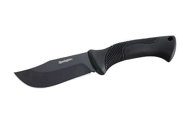 Remington Outdoor-Messer, Serie Excursion, Stahl 440A, schwarzer Gummi-Griff, Nylonscheide