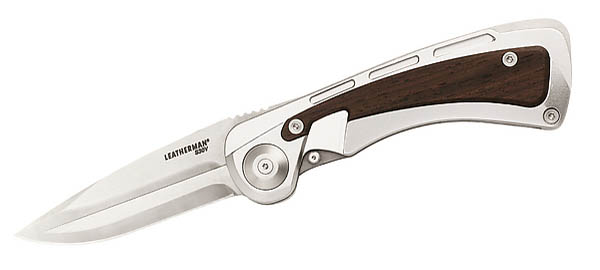 Leatherman-Jagdmesser Steens, feststehend, Stahl S30V, Knochensge, Rosenholzeinlage, Wetzstahl, Lederscheide