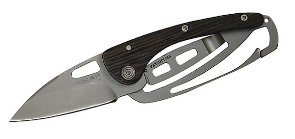 Xikar Express Einhandmesser, 440A-Stahl, sandgestrahlt, Zebrawoodbeschalung