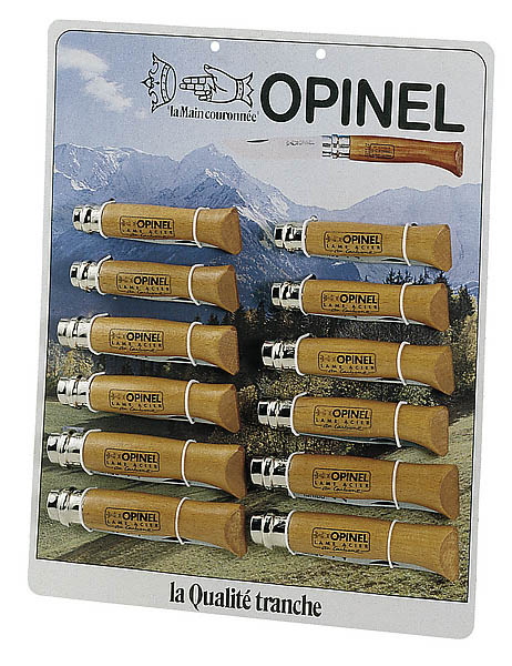 Opinel-Karte m. 12 Messern (je 4x Gr.6, 7 und 8)