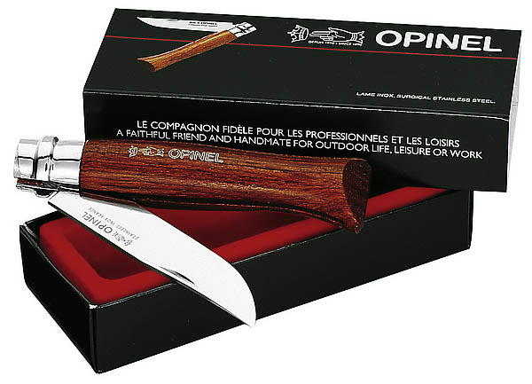 Luxus-Opinel-Messer, rostfreie Klinge, feststellbar, Bubinga-Holz, Heftlänge 9 cm