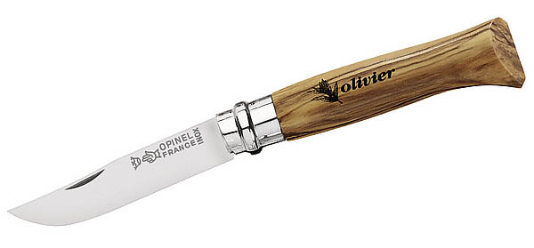 Opinel-Messer, Olivenholz-Griff, rostfrei, Heftlnge 11 cm