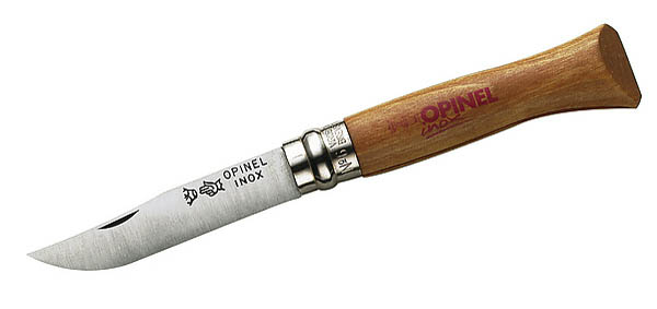 Opinel-Messer, Nr. 6, rostfreie Klinge, feststellbar