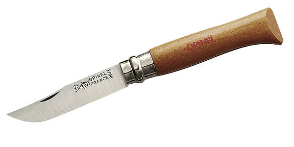 Opinel-Messer, Nr. 8, rostfreie Klinge, feststellbar