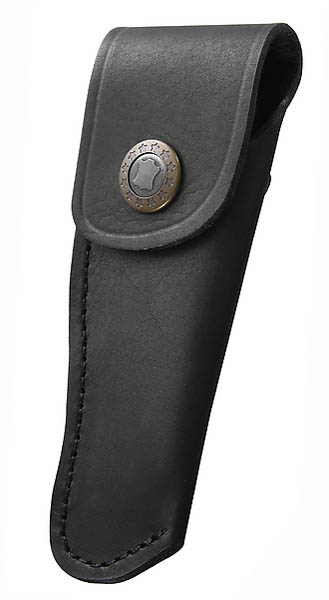Schwarzes Leder-Etui, fr Messer mit 10 cm Heftlnge, Grtelschlaufe