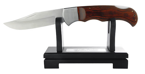 Herbertz Riesen-Messer, AISI 420, Pakkaholz, mit Holzständer