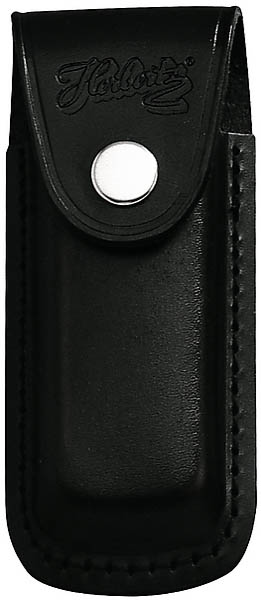 Messer-Etui, schwarzes Leder, eingeschnittene Schlaufe, fr Messer mit 13 cm Heftlnge