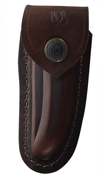 Braunes Leder-Etui, fr Laguiole-Messer mit 10 cm Heftlnge, lngs und quer tragbar