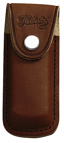 Messer-Etui, braunes Leder, eingeschnittene Grtelschlaufe, fr Messer mit 13 cm Heftlnge