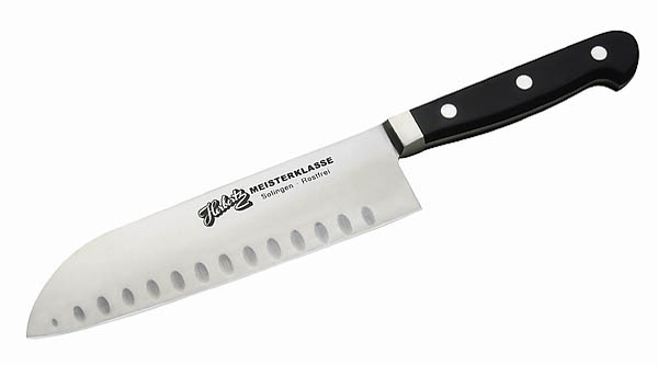 Herbertz Santoku-Messer, Solingen, Kullenschliff, Kunststoffgriff