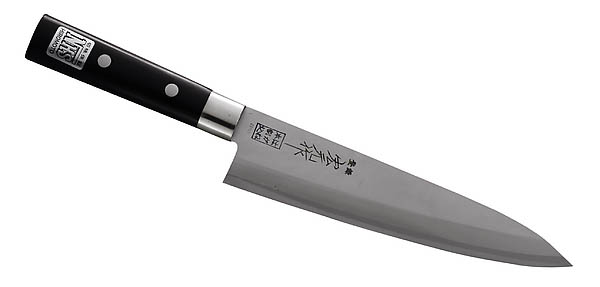 Japanisches Kochmesser Gyuto, 3-Lagen-Stahl, Schichtholz