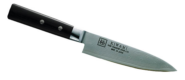 Japanisches Kochmesser, Sandwich-Knife, 33 Lagen Damast, Pakkaholz