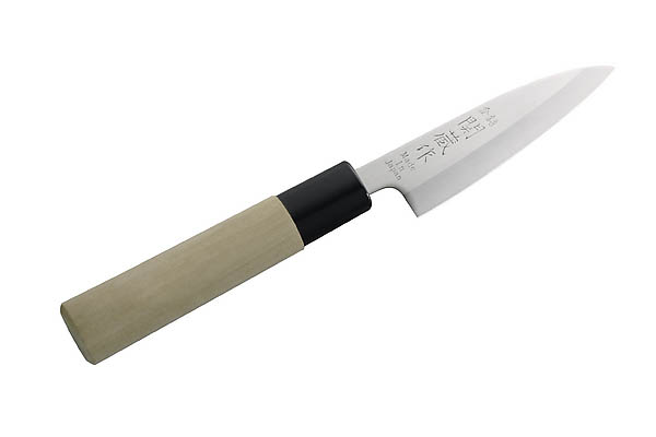 Japanisches Fruchtmesser, 420J2 Stahl, Magnolienholzgriff, Kunststoffzwinge