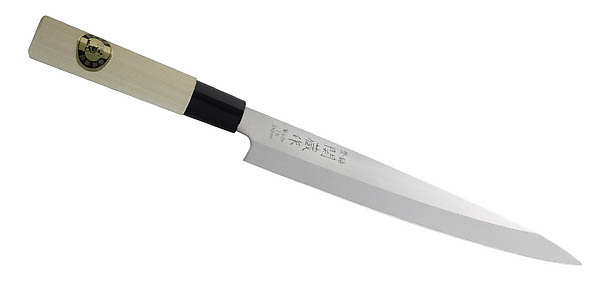 Japanisches Kochmesser Sashimi, Stahl 420-J2, Klinge 21 cm, Magnolienholz, Nylon-Zwinge