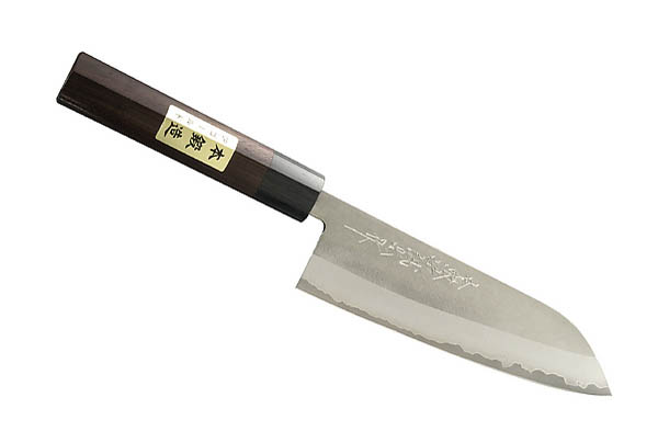 Japanisches Kochmesser Santoku, 3-Lagen-Stahl, Sandelholz