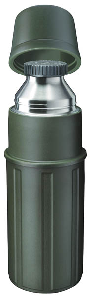 Isosteel-Edelstahl-Isolierflasche X-Line, 1.0 l, Kunststoffverschluss, grner Kunststoffmantel