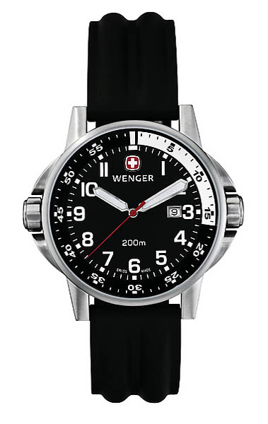 Wenger Swiss Watch, Modell Commando Big Crown, Kautschukband