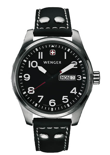 Wenger Swiss Watch, Modell Airforce XL, Dreizeiger, Lederband