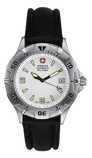 Wenger Swiss Military Uhr, Sea Blue Marlin, mit Leder-Armband
