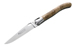Laguiole-Messer, Stahl 12C27, Wachholderholz, Einhandbedienung, Rückenfeder, Lederetui