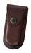 Braunes Leder-Etui, Gürtelschlaufe, längs und quer tragbar, für Messer mit 9 cm Heftlänge