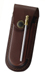 Braunes Leder-Etui, für Messer mit 9 cm Heftlänge, längs und quer tragbar, inkl. Wetzstahl 10 cm