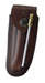 Braunes Leder-Etui, für Laguiole-Messer mit 12 cm Heftlänge, längs und quer tragbar, inkl. Wetzstahl 10 cm