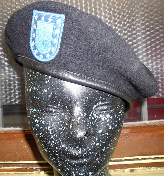 Original Us-Army Barett schwarz, gebraucht